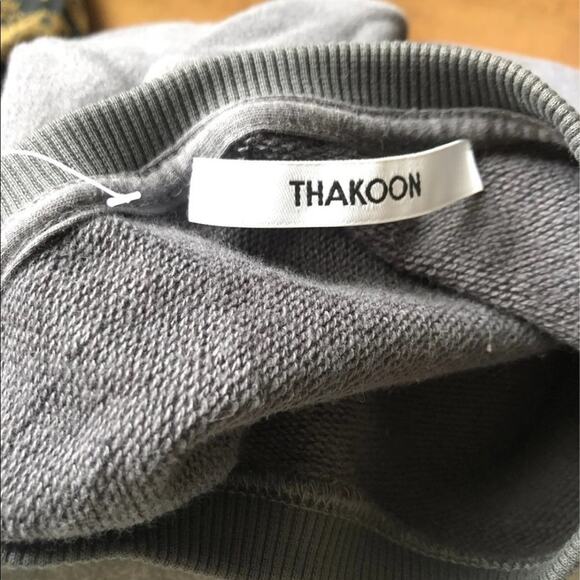 Thakoon Open Back Gray Sweatshirt Dress round neck long sleeeves,size medium - Picture 11 of 12